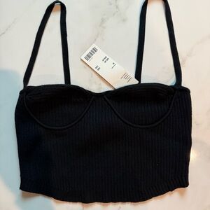 Urban Outfitters Black Ribbed Crop Top